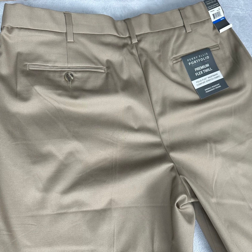 Perry Ellis Slacks Mens 38x30 Antelope Portfolio Premium Flex Twill Relaxed NWT - Picture 12 of 16
